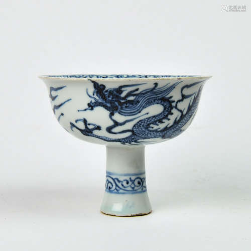 A Chinese Blue and White Porcelain Cup