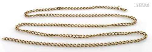 9ct yellow gold solid curb chain approx. 77cm long, weight 24.3g.