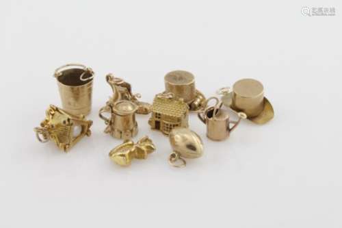 Assorted lot of 9ct Gold Charms weight 22.3g