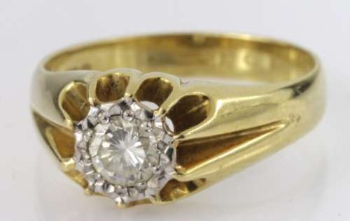 18ct Gold Solitaire Diamond Ring approx 0.60ct weight size S weight 6.7g