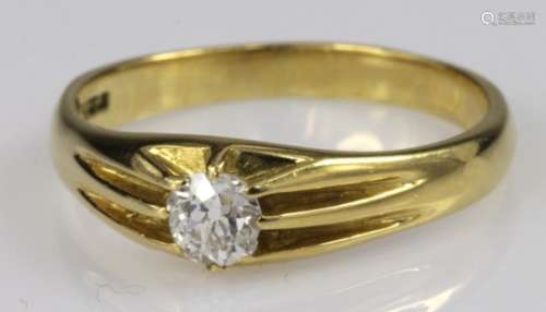 18ct Gold Solitaire Diamond Ring approx 0.25ct weight size S weight 4.6g