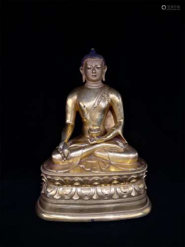 A Chinese Gilt Bronze Figure of Buddha