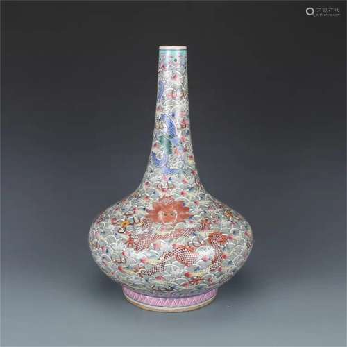 A Chinese Famille-Rose Porcelain Vase