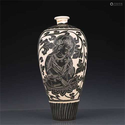A Chinese Jizhou-Type Glazed Porcelain Vase