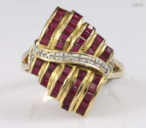 14ct Gold Ruby and Diamond Ring size Q weight 5.0g