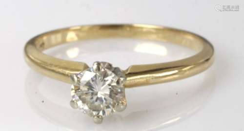 14ct Gold Solitaire Diamond Ring 0.50ct weight size K weight 2.2g