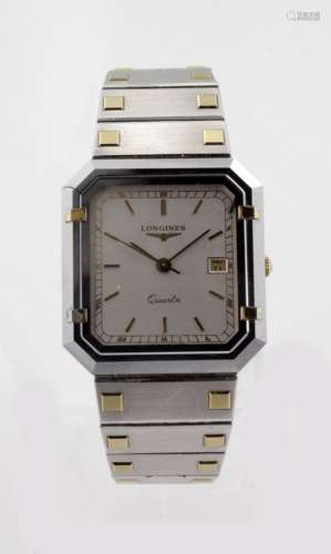 Gents Longines bi-colour quartz wristwatch the backed marked XL 24 20709676. Watch untested