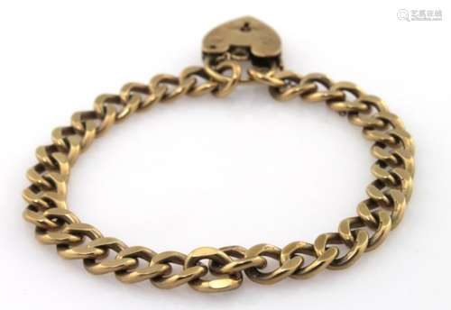 9ct Gold Curb Bracelet suitable for charms weight 27.0g