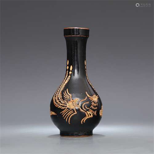 A Chinese Brown Glazed Porcelain Vase