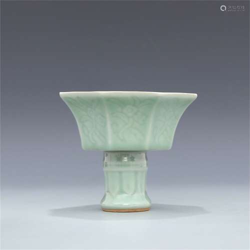 A Chinese Celadon Glazed Porcelain Cup