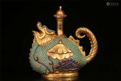A Chinese Gilt Bronze Water Pot
