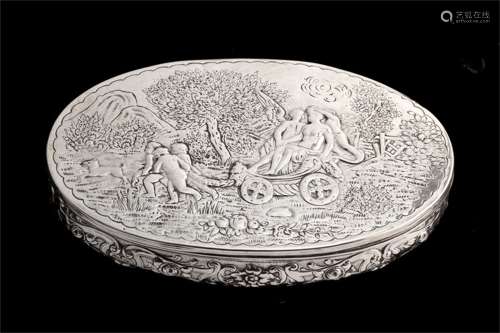 A German Carved Silver Jewelry Box with Cover