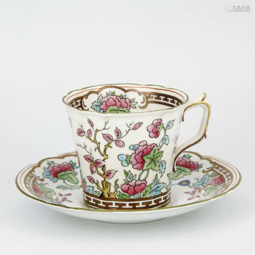 A European Famille-Rose Porcelain Cup and Plate