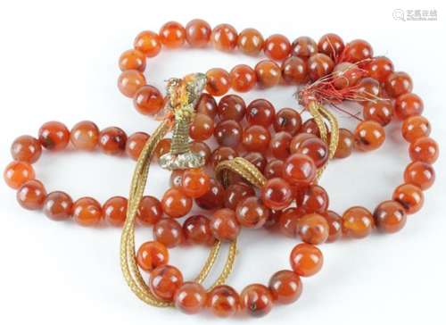 Amber type bead necklace, consisting of two rows of beads, each row measures 40cm approx.