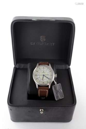 Gents Steinhart marine automatic wristwatch. The cream dial with arabic numerals, as new boxed