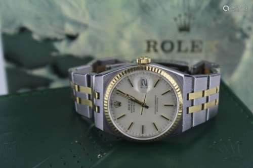 Gents Rolex Oysterquartz datejust, circa 1993, on a 18ct Gold & stainless steel bracelet. In its