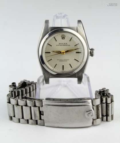 Gents stainless steel cased Rolex oyster wristwatch inside case marked 2940, with a non Rolex