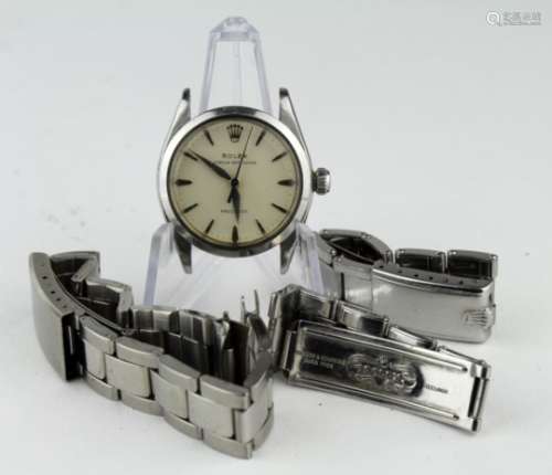 Gents stainless steel cased Rolex oyster speedking wristwatch, worn in between lugs so numbers