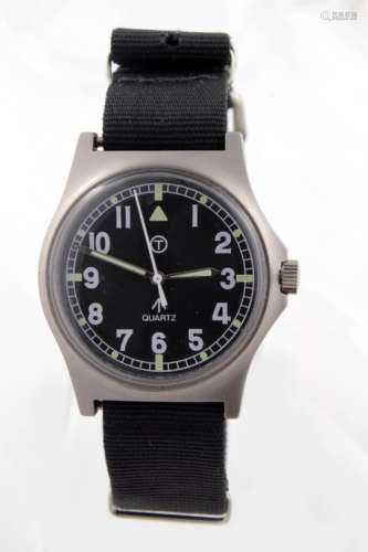 Gents Military stainless steel cased quartz wristwatch, the back marked 