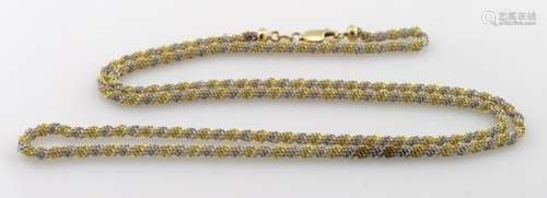 14ct White & Yellow Gold Rope Chain 24 inch length weight 11.4g