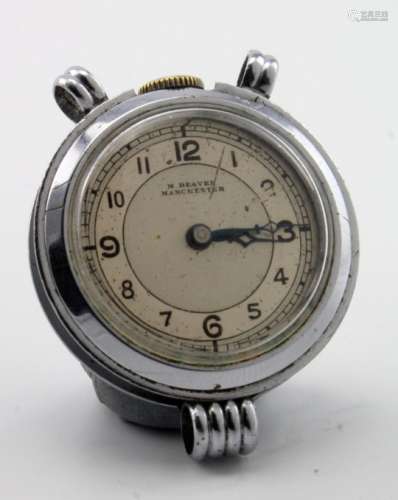 Gents RAF watch by M Beaver Manchester. Approx 32mm diameter with two loop mounts on one side with