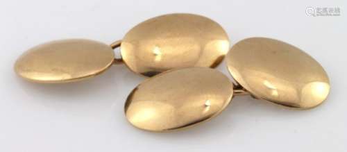 Pair of 15ct Gold cufflinks, hallmarked 'ACC, Birmingham, weight 9g approx.