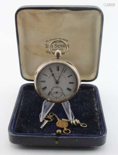 Silver open face pocket watch 'The Express English Lever, J. G. Graves, Sheffield', hallmarked 'J.