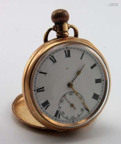 Gents gold plated open face pocket watch in the Dennison 