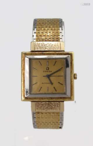 Omega Mid-size 18ct gold cased automatic wristwatch circa 1963 (Serial No. 20881472). The square