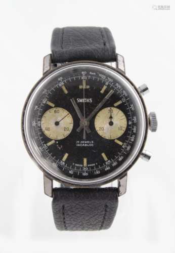 Gents stainless steel cased manual wind chronograph wristwatch by Smiths (Possibly the last Chrono