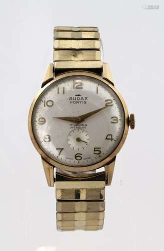 Gents 9ct cased (hallmarked London 1966) Audax wristwatch. Working when catalogued and on an