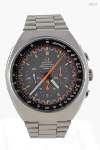 Gents stainless steel cased Omega Speedmaster Professional Mark II. circa 1970s. On an Omega