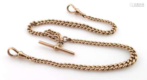 9ct gold pocket watch chain. Approx length 39cm, total weight 39.1g