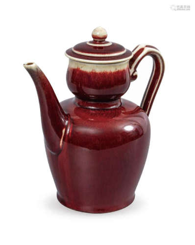 20世纪50、60年代 均红釉茶壶