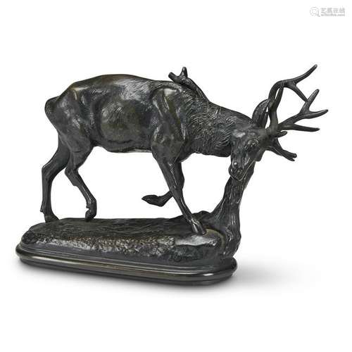 After Alfred Barye (French, 1839-1882), Stag, 19th