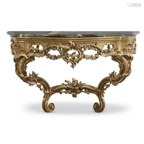 An Italian Rococo style giltwood console, late