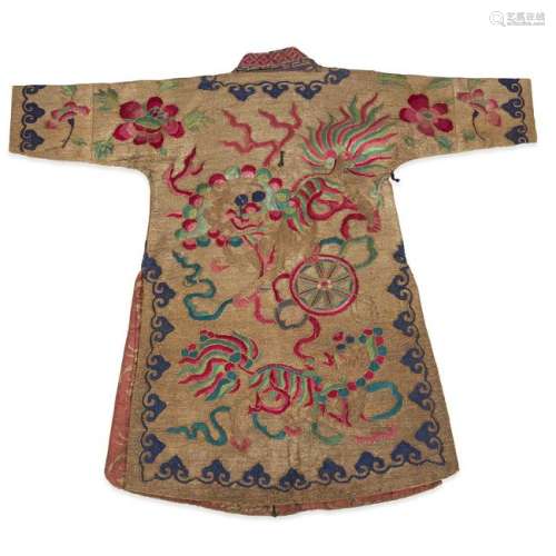 A densely-embroidered small robe, 19th/early 20th