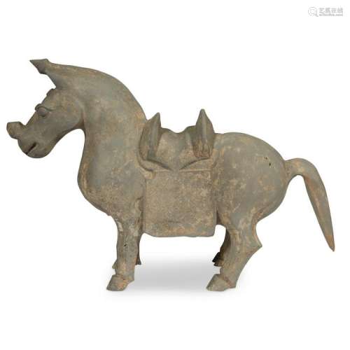 A Chinese grey pottery horse,