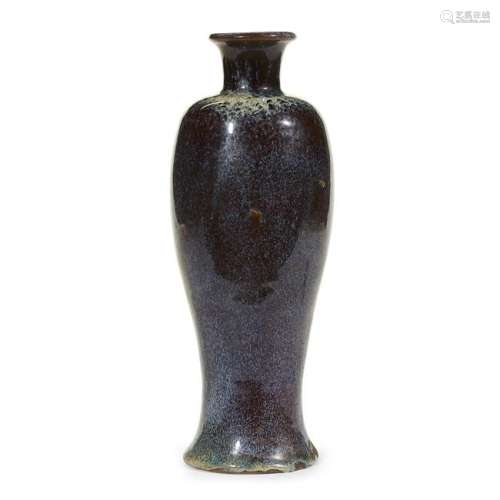 A Chinese purple flambe-glazed baluster vase, Qing
