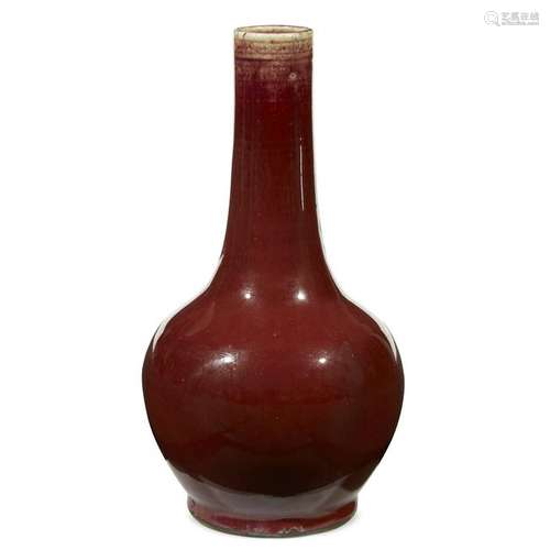 A Chinese copper red-glazed vase,