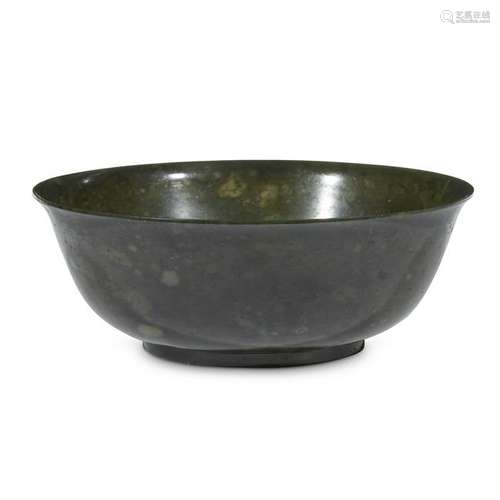 A Chinese spinach jade bowl, possibly 19th century