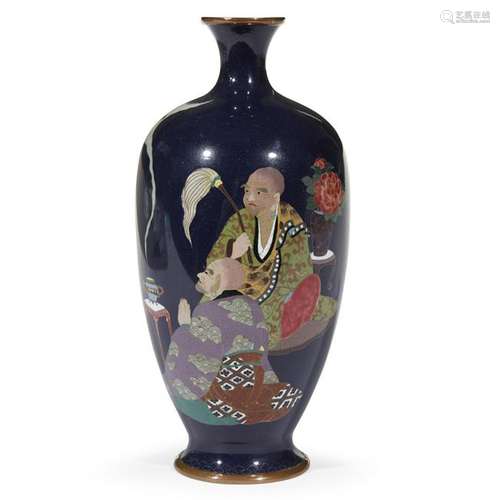 A Japanese cloisonné vase,