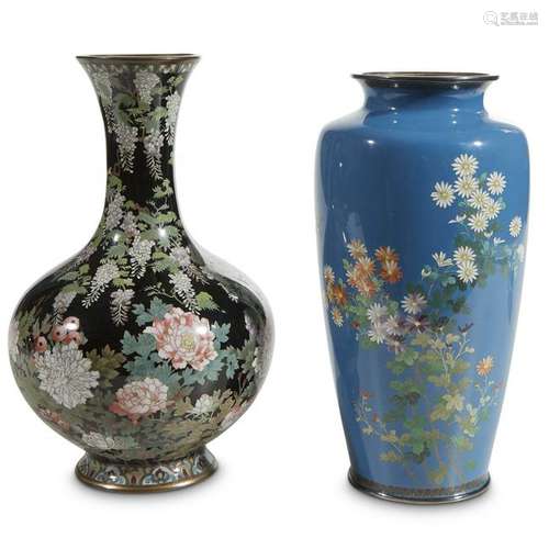 Two Japanese cloisonné vases: 