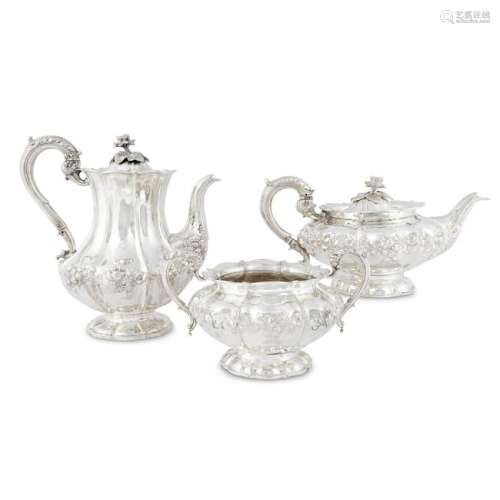 A William IV sterling silver part tea and coffee