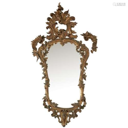 An Italian Rococo style giltwood mirror, 18th/19th