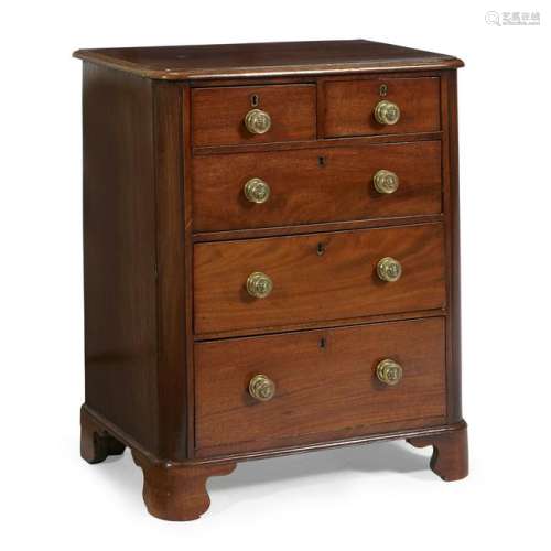 A Victorian mahogany miniature chest of drawers, mid