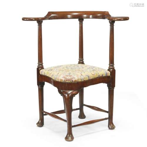 A Georgian mahogany corner chair, 18th century