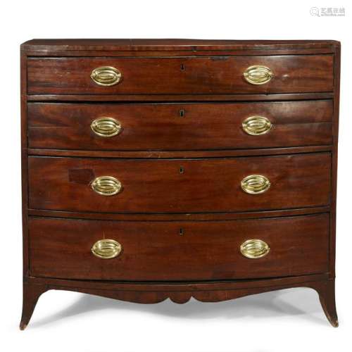A George III mahogany bowfront chest of drawers, circa