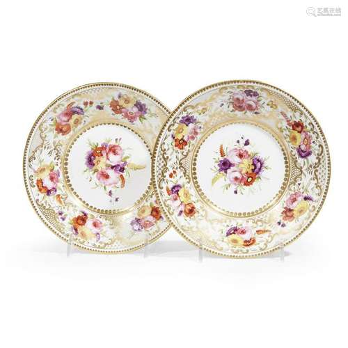 A pair of Coalport dessert plates, circa 1810