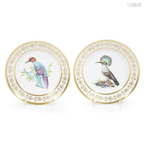 A pair of Vieux Paris dinner plates, circa 1810